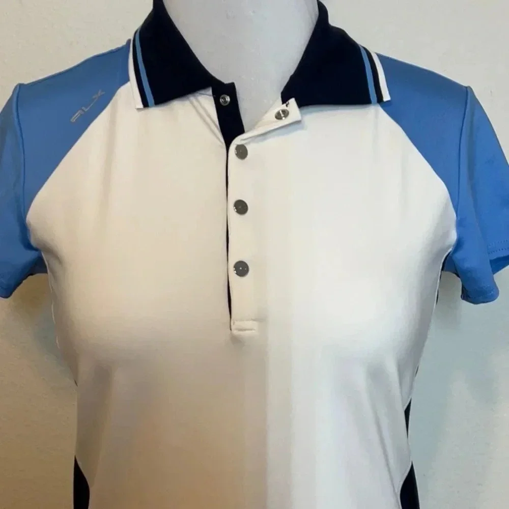 Ralph Lauren RLX Color Blocked Knee-Length Buttoned Polo Dress Size: L (12-14) - Picture 3 of 14